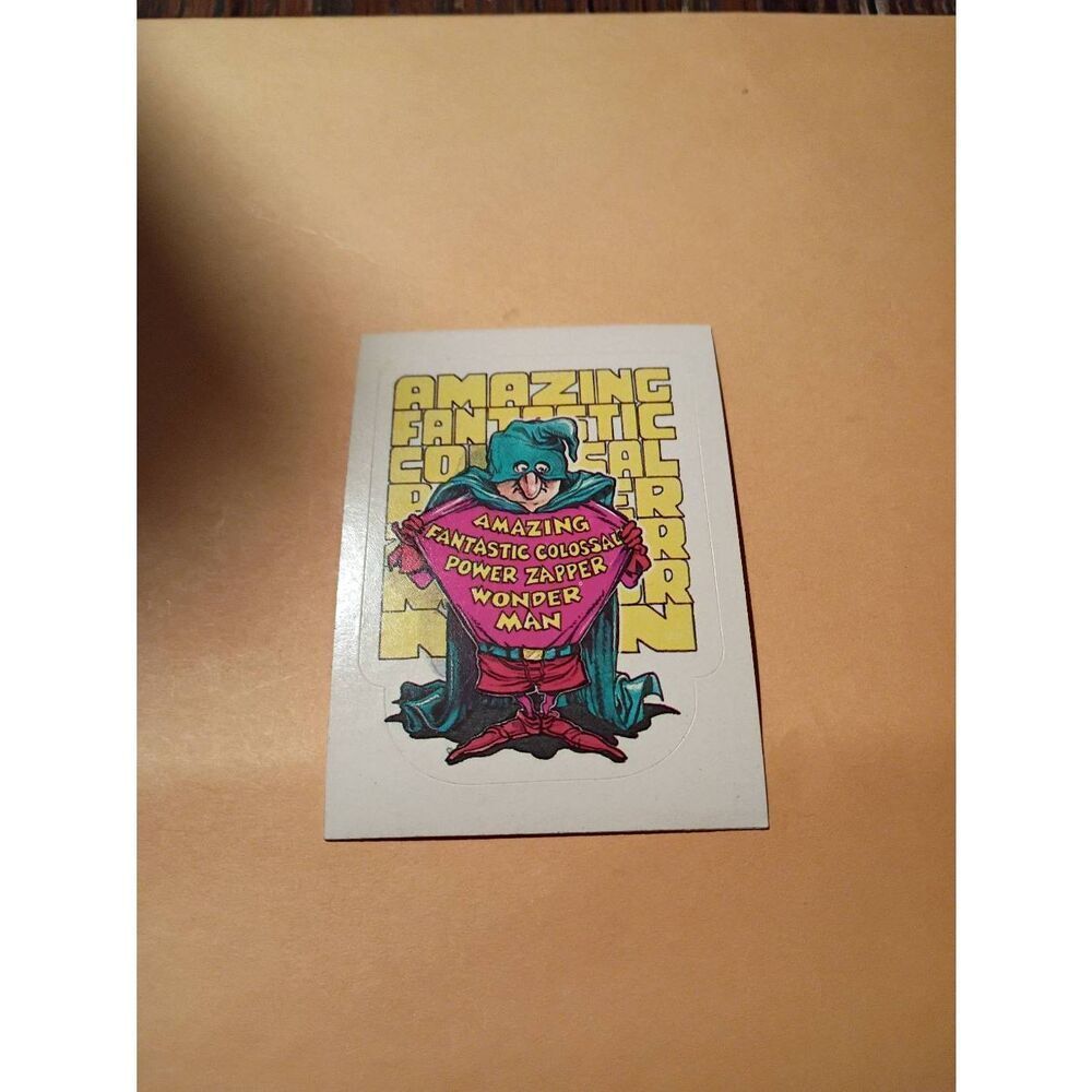 1983 General Mills Zero Heroes Trading Card Sticker Card Vintage #27 Wonderman